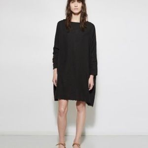 Black Crane Linen Painter Dress